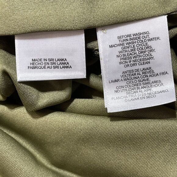 Anne Klein SZ 4 A-Line Dress Sleeveless Stretch V-Neck Leaf Print Lined Multi - Picture 8 of 8